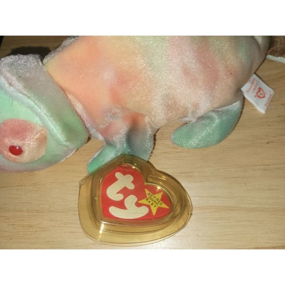  BEANIE BABY RAINBOW the Chameleon 1997 will come w/hang tag protector - Picture 2 of 8